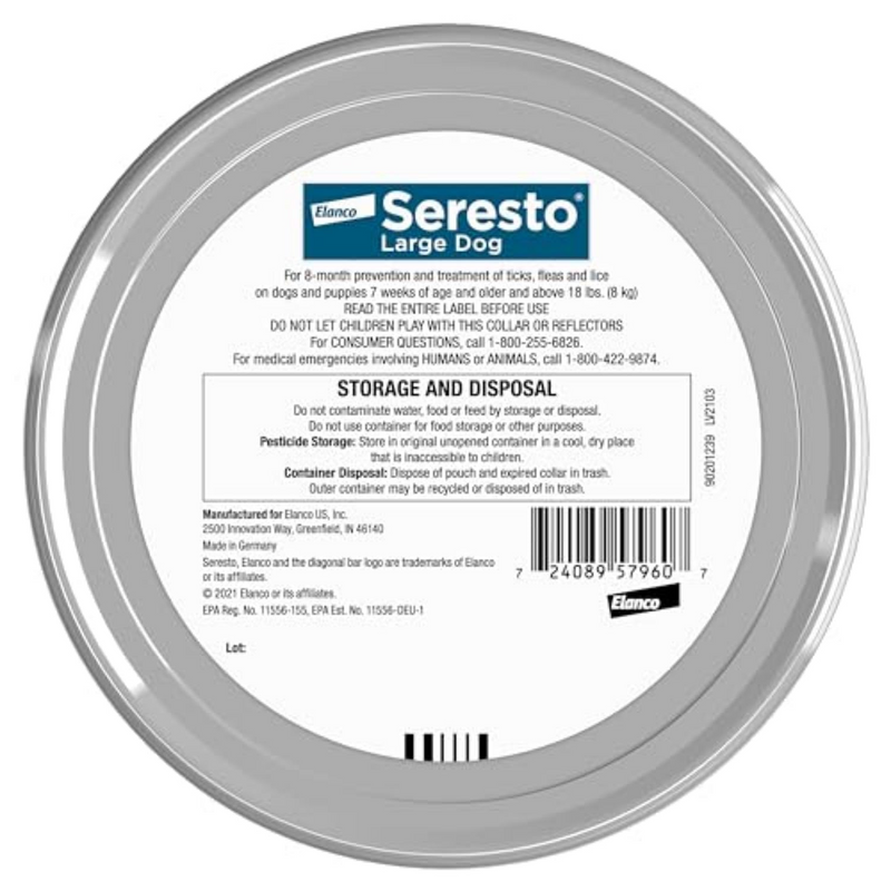 Seresto Large Dog Flea & Tick Collar – 8 Months of Protection